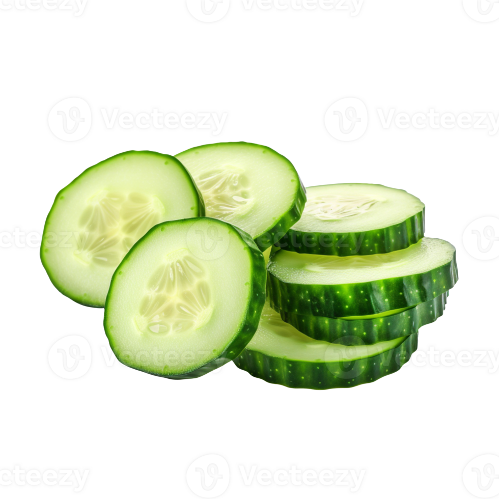 Cucumber sliced isolated on transparent background png