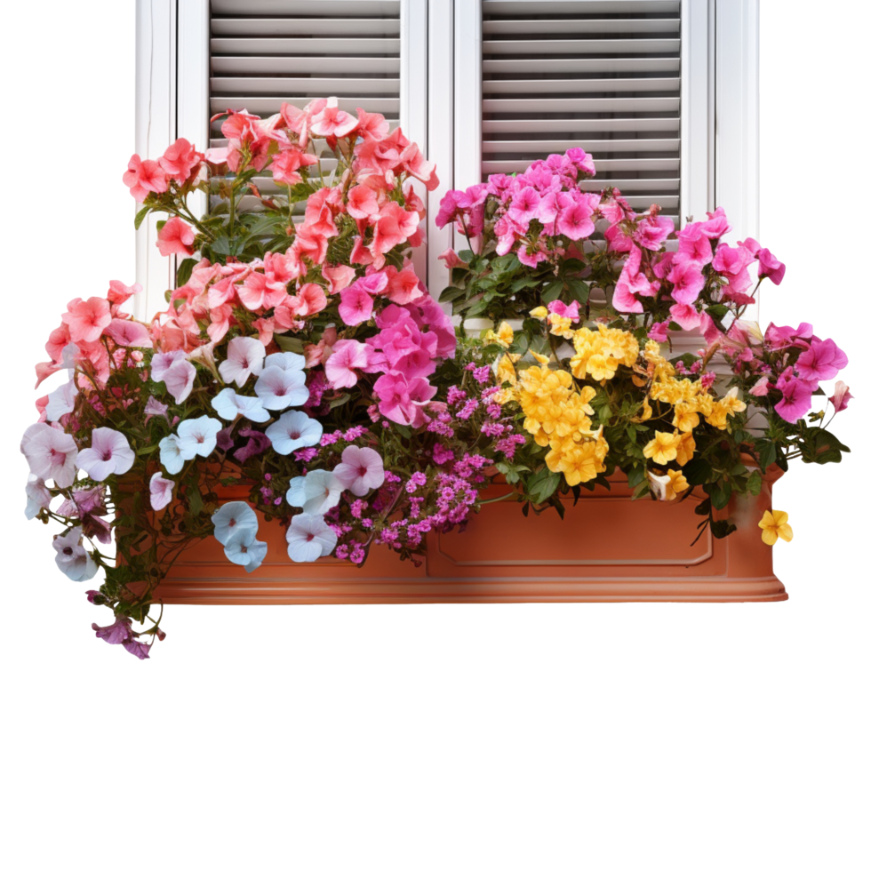 Colorful Window Box isolated on transparent background png