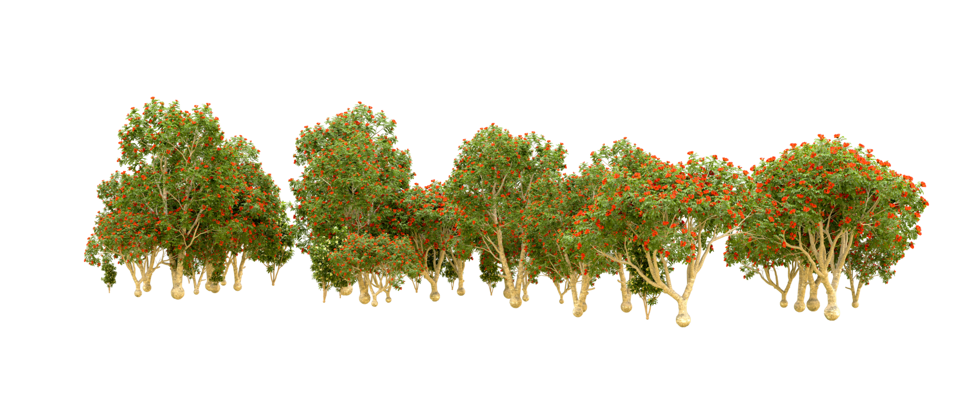 vert forêt isolé sur Contexte. 3d le rendu - illustration png