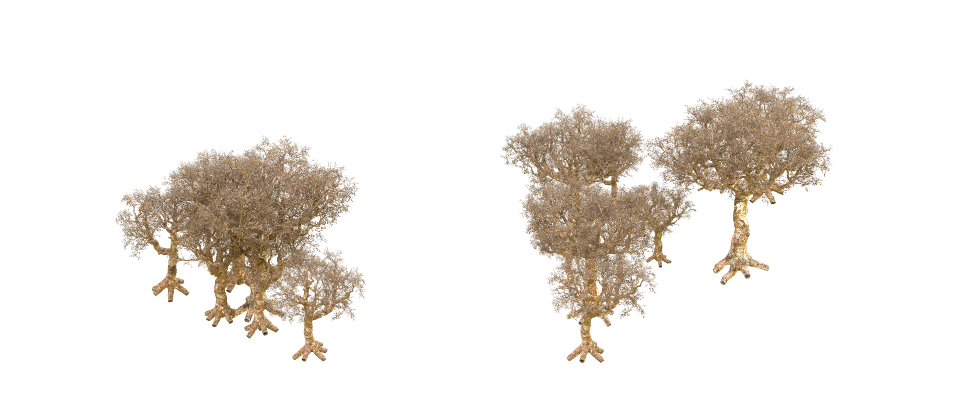 Green forest isolated on background. 3d rendering - illustration png