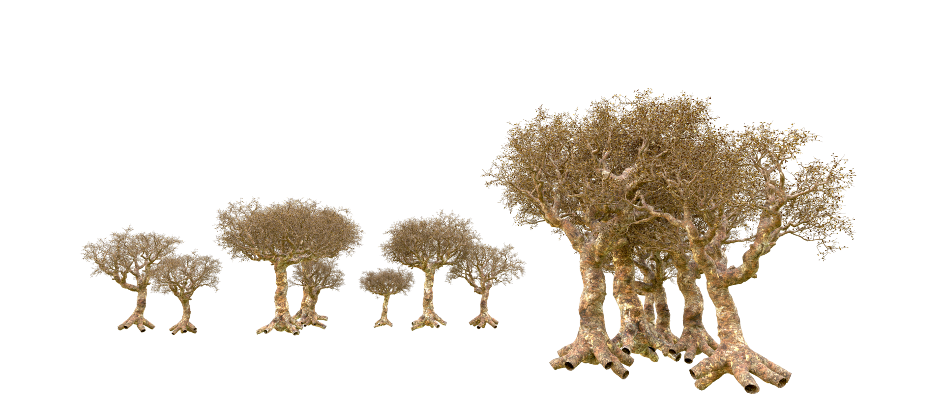 Green forest isolated on background. 3d rendering - illustration png