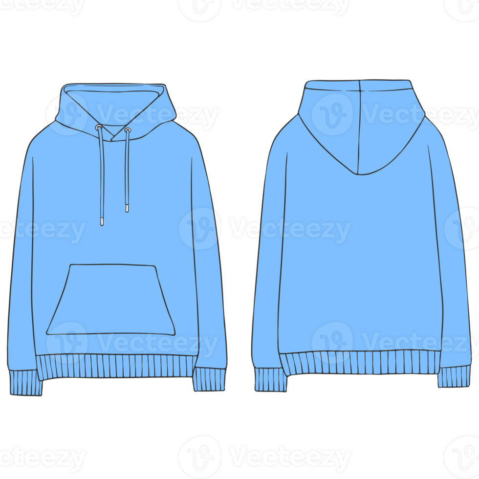 light blue hoodie mockup illustration png