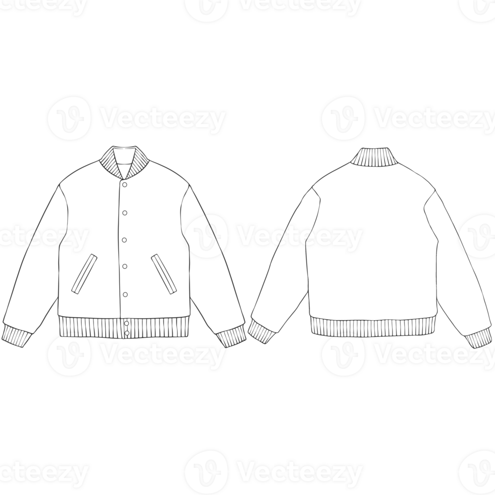 white varsity bomber jacket mockup illustration png