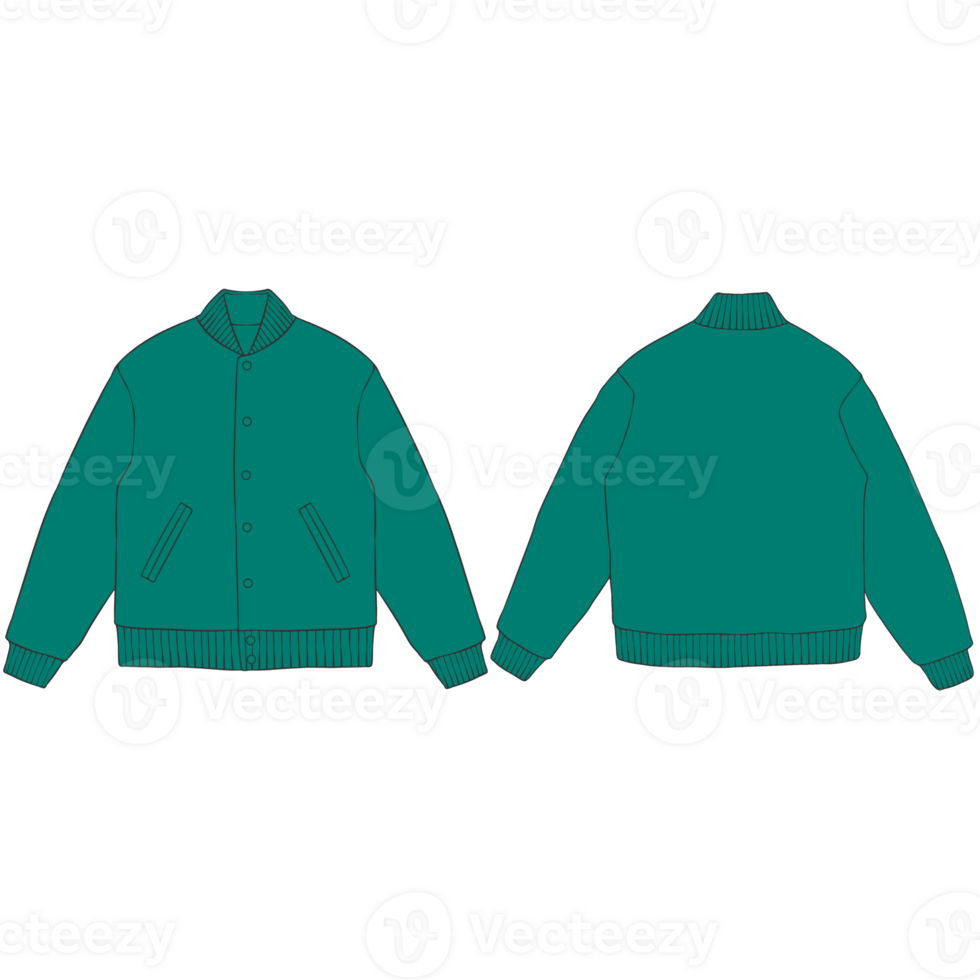 green varsity bomber jacket mockup illustration png