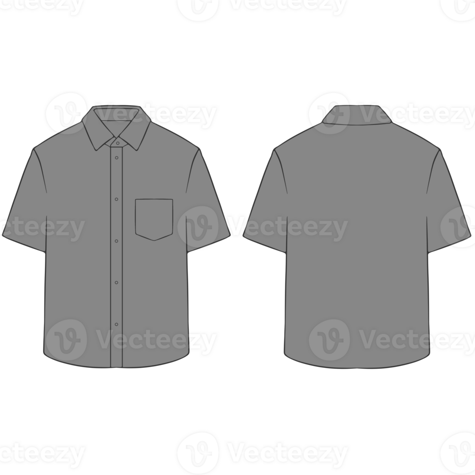 gray short sleeve shirt dress mockup illustration png