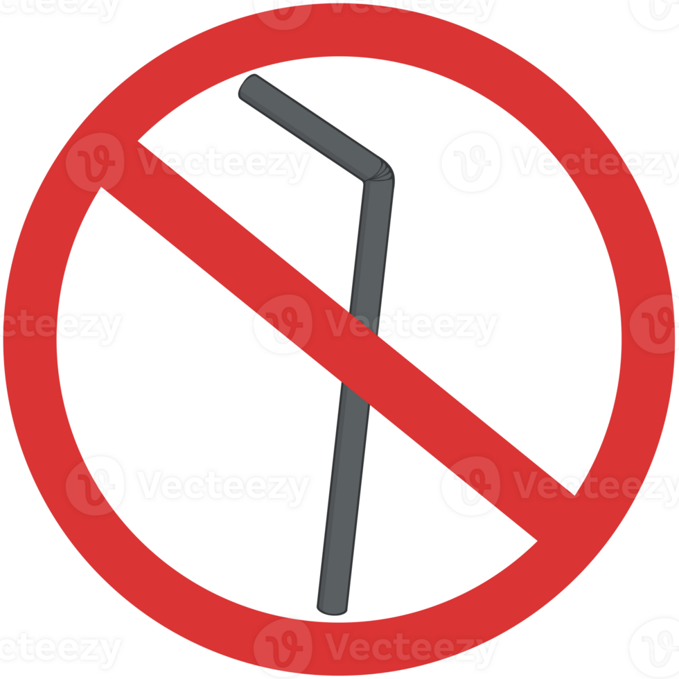 no black plastic straw warning symbol illustration png
