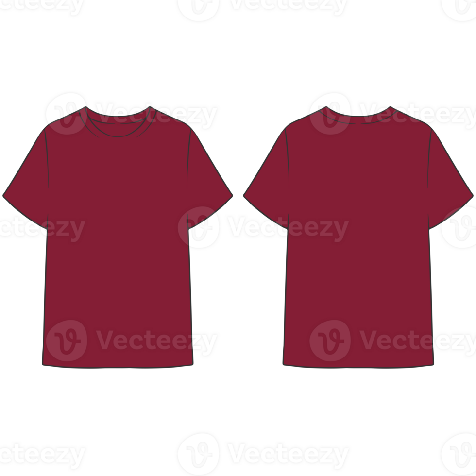 maroon tshirt mockup illustration png