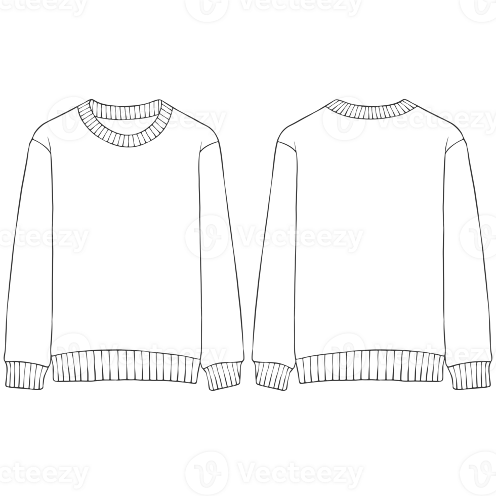 simple black outline sweatshirt mockup png