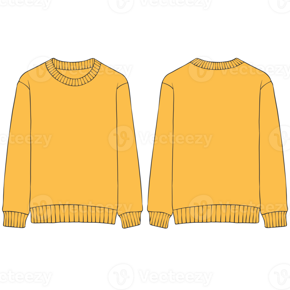 yellow sweatshirt mockup illustration png