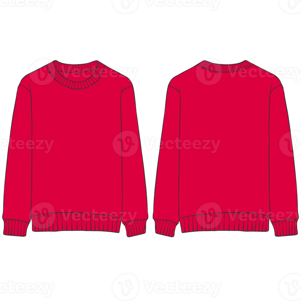 red sweatshirt mockup illustration png