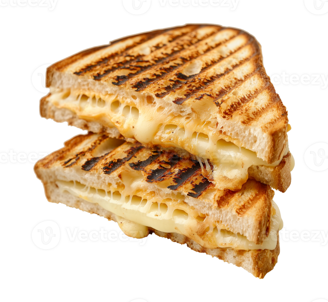 toast melted cheese sandwich isolated on a transparent background png