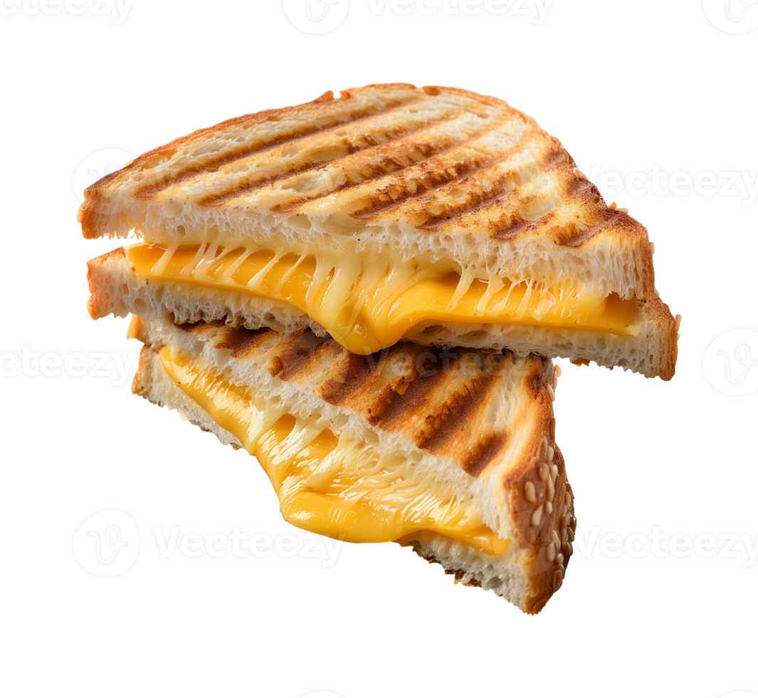 toast melted cheese sandwich isolated on a transparent background png