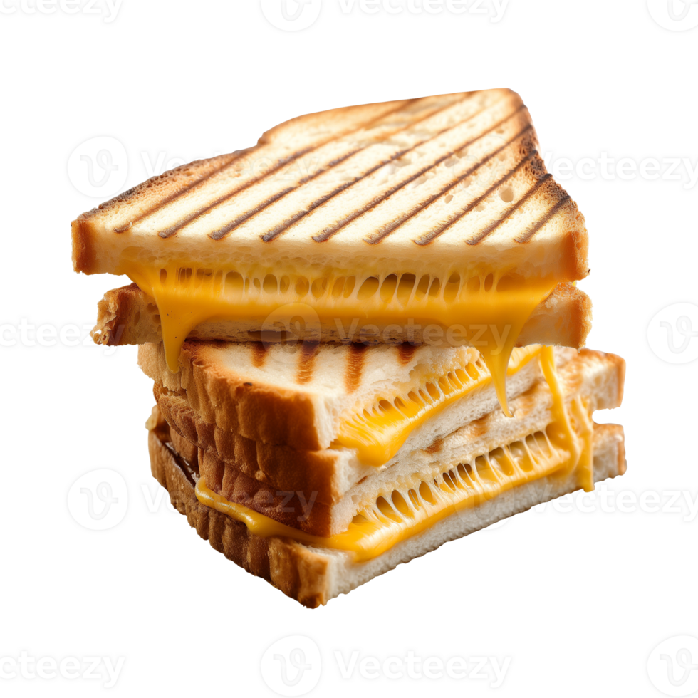 toast melted cheese sandwich isolated on a transparent background png