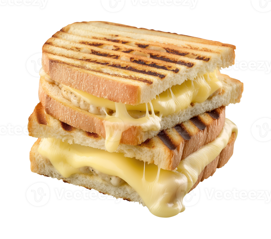 toast melted cheese sandwich isolated on a transparent background png