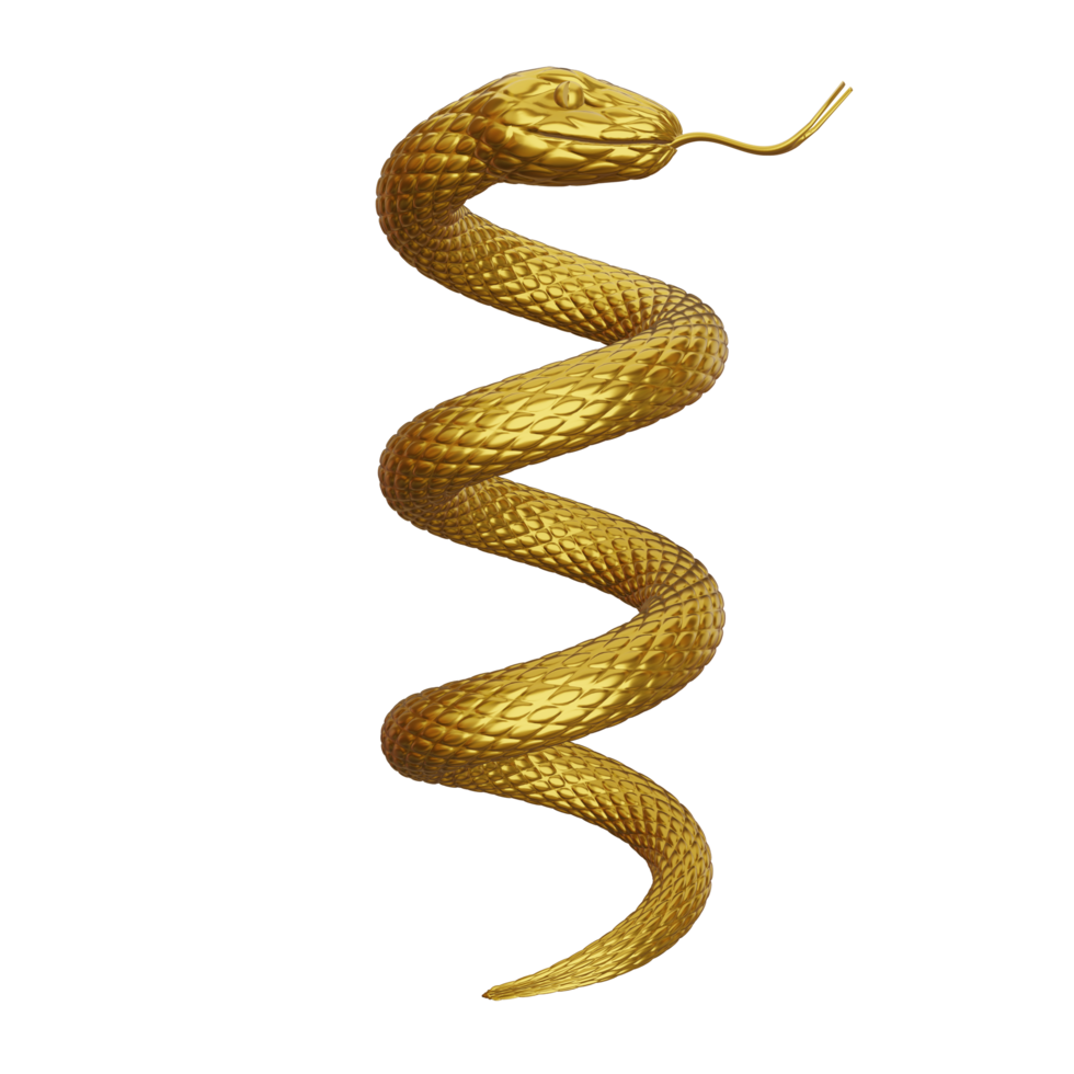 gold snake redner 3d. chinese new year 2025 snake 44817982 PNG