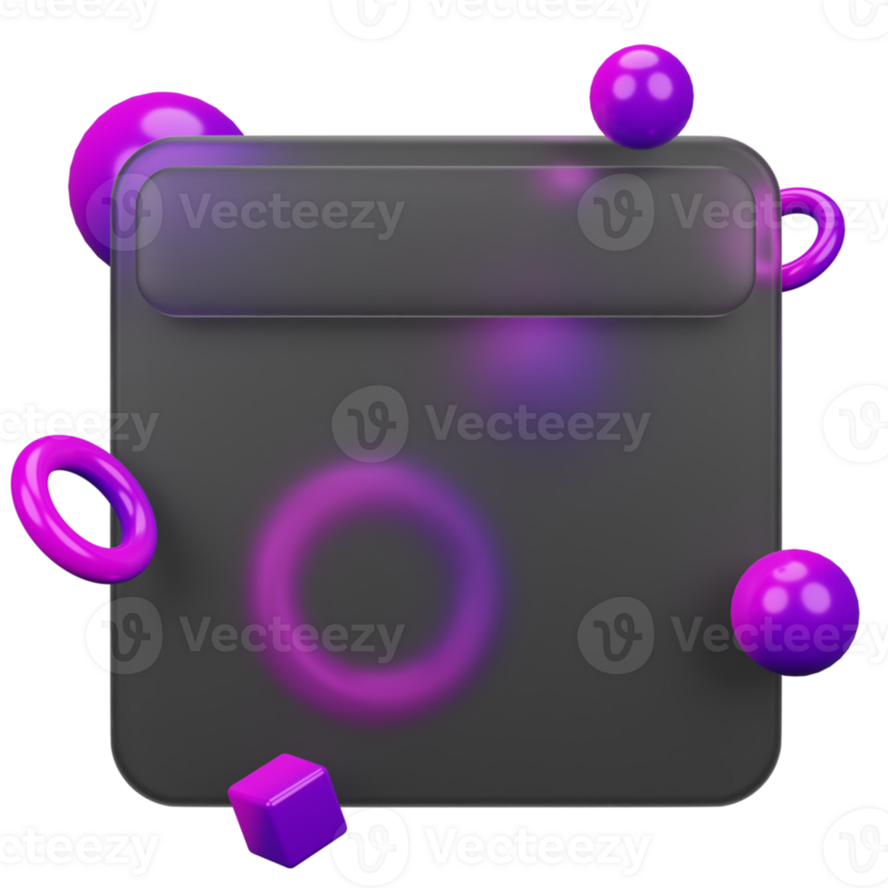 3d rendering of glassmorphism design for social media png