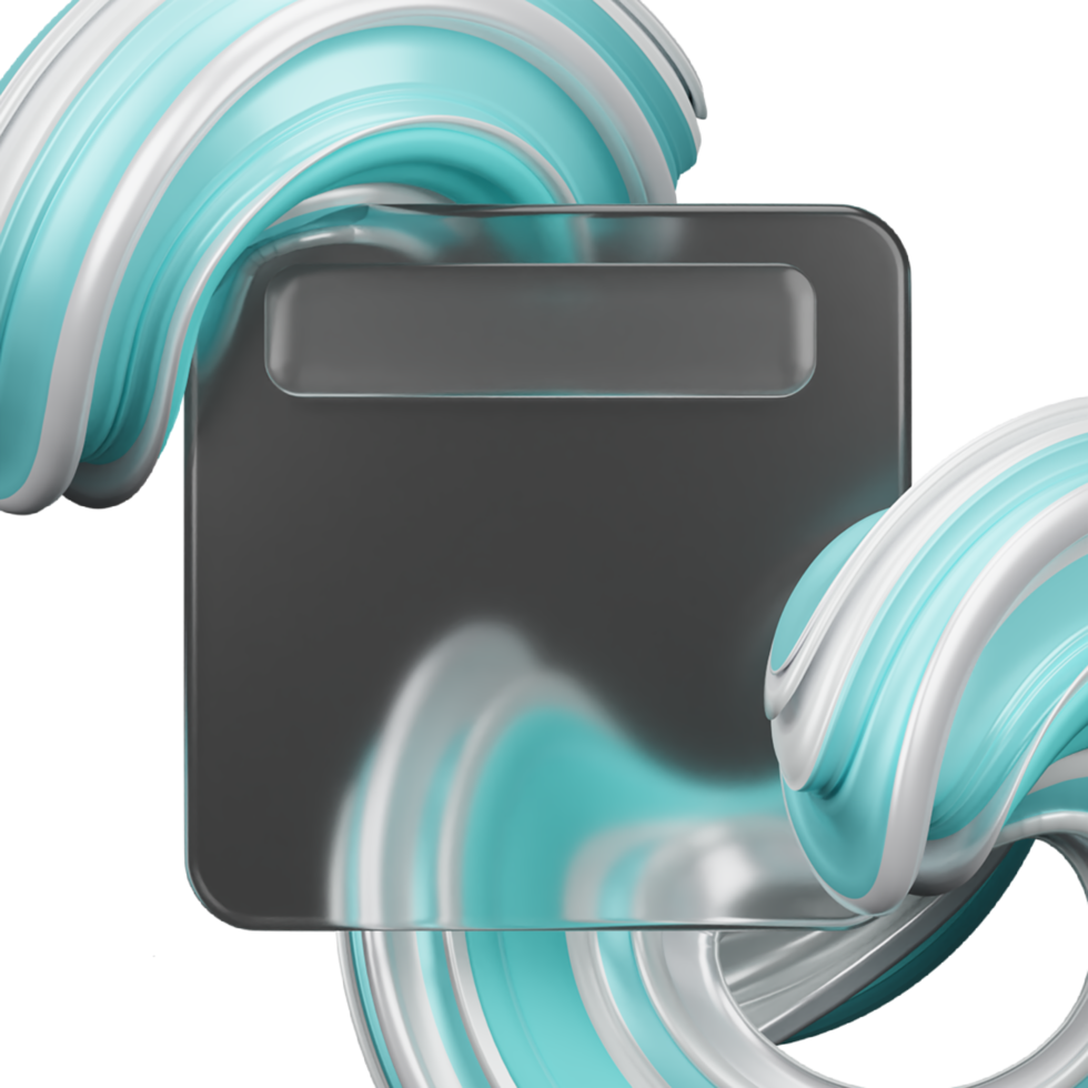 3d rendering of glassmorphism design with abstract png