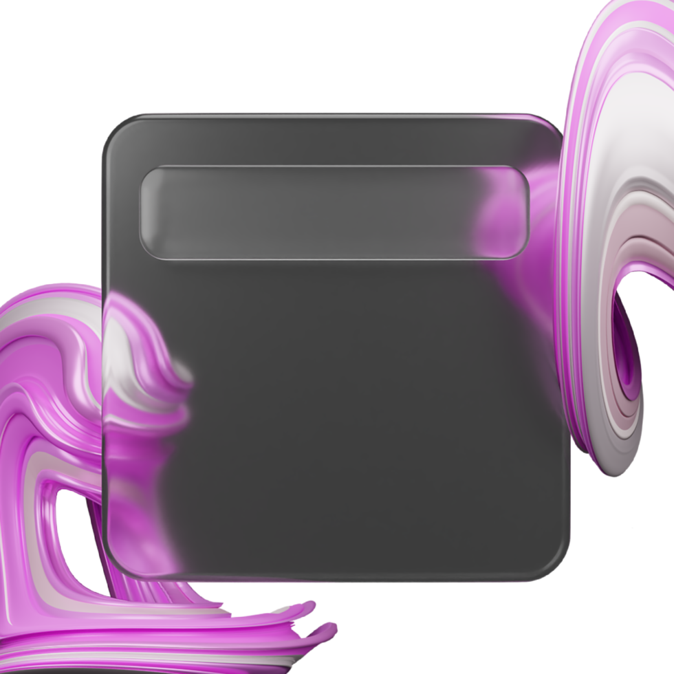 3d rendering of glassmorphism design with abstract png
