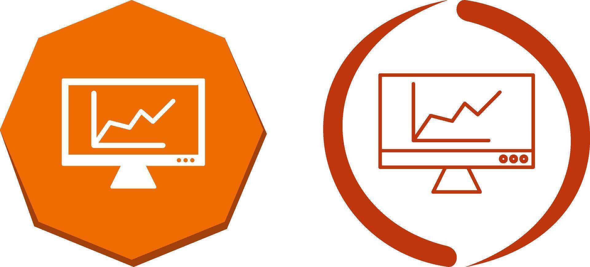 Online Graph Icon Design vector