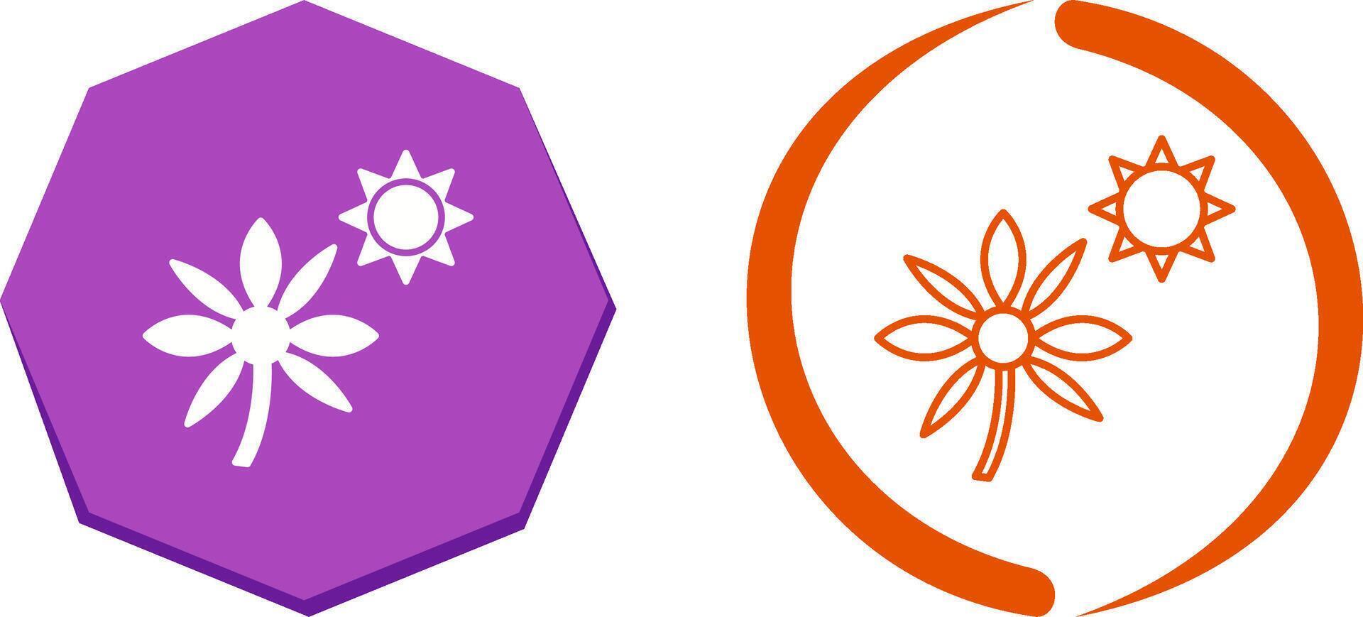 Flower in sunlight Icon Design vector