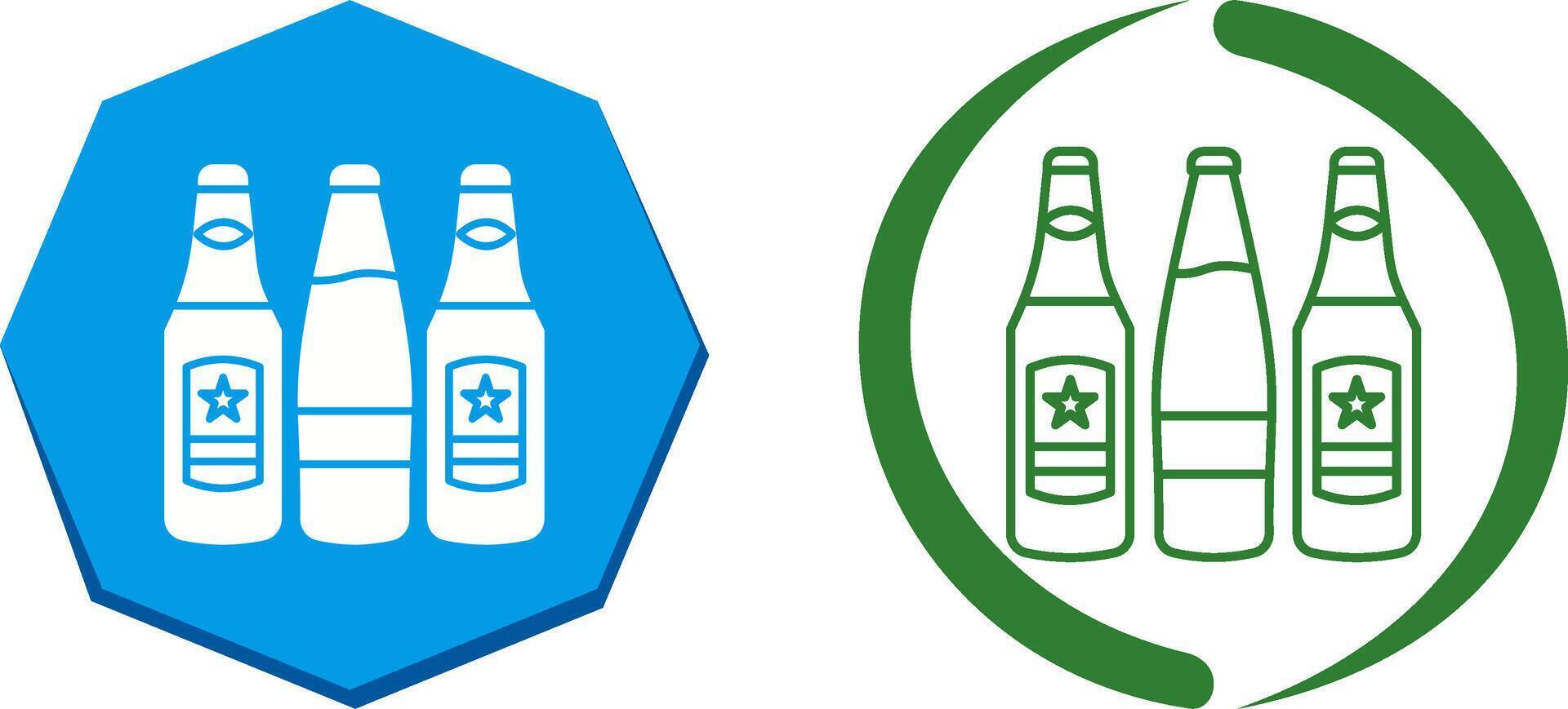 cerveza botellas icono diseño vector