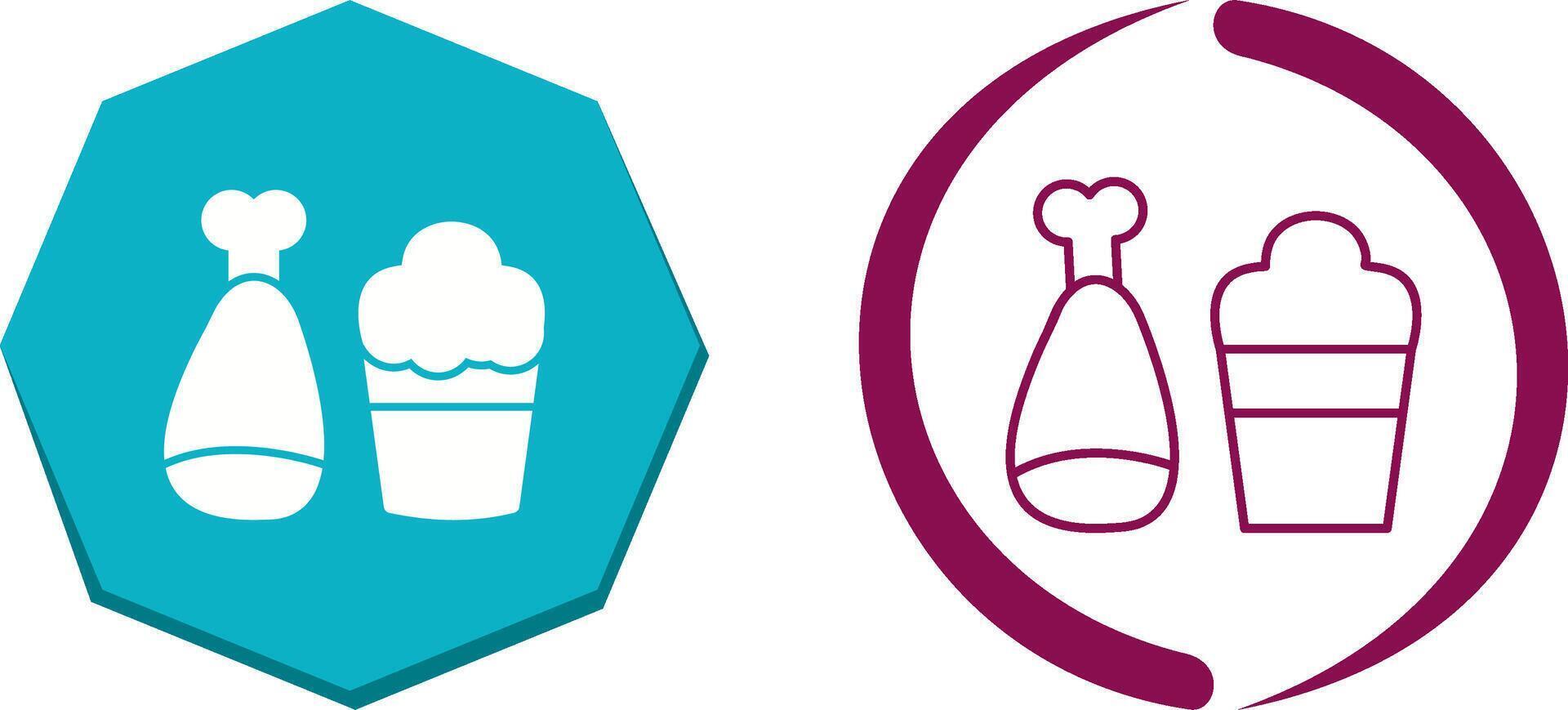 Food and Beer Icon Design vector