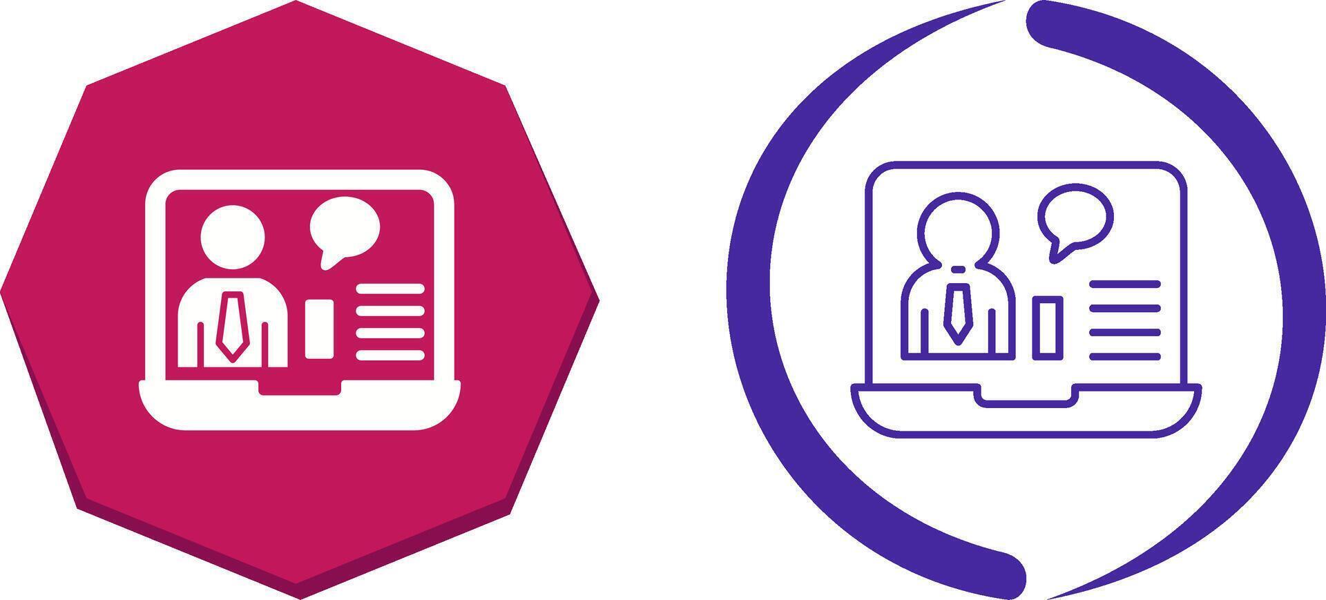 Online Job Interview Icon Design vector