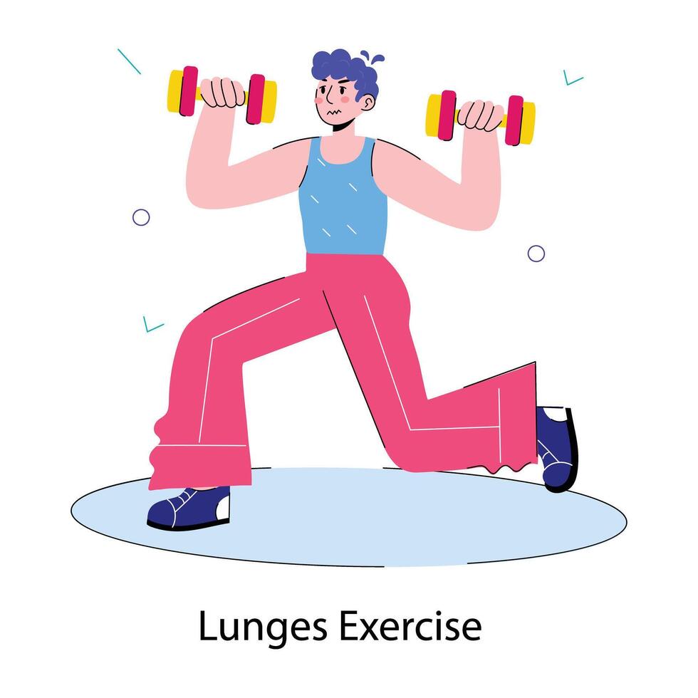 Trendy Lunges Exercise vector