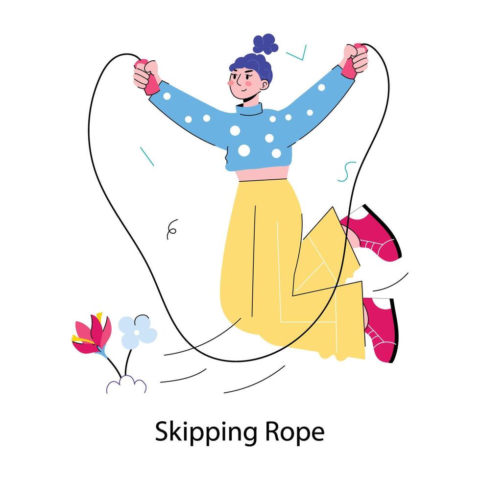 Trendy Skipping Rope vector