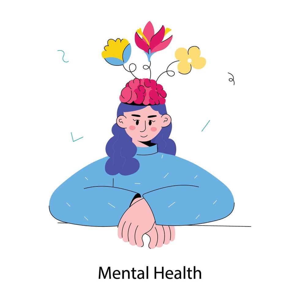 Trendy Mental Health vector