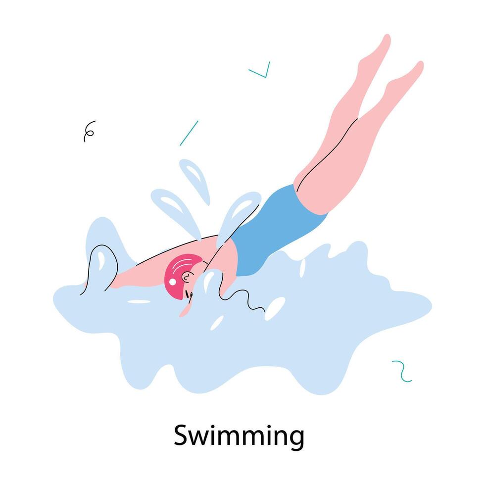 Trendy Swimming Concepts vector