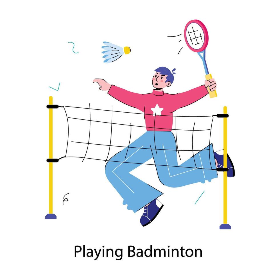 Trendy Playing Badminton vector