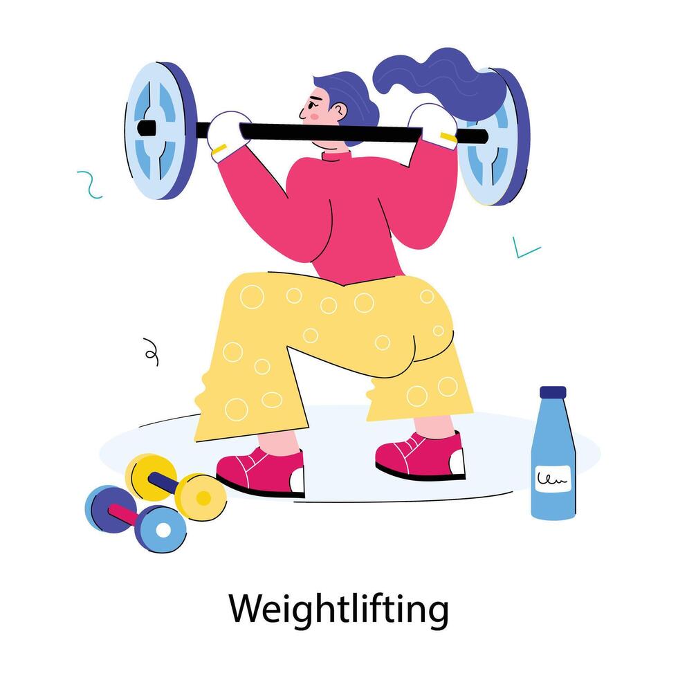 Trendy Weightlifting Concepts vector
