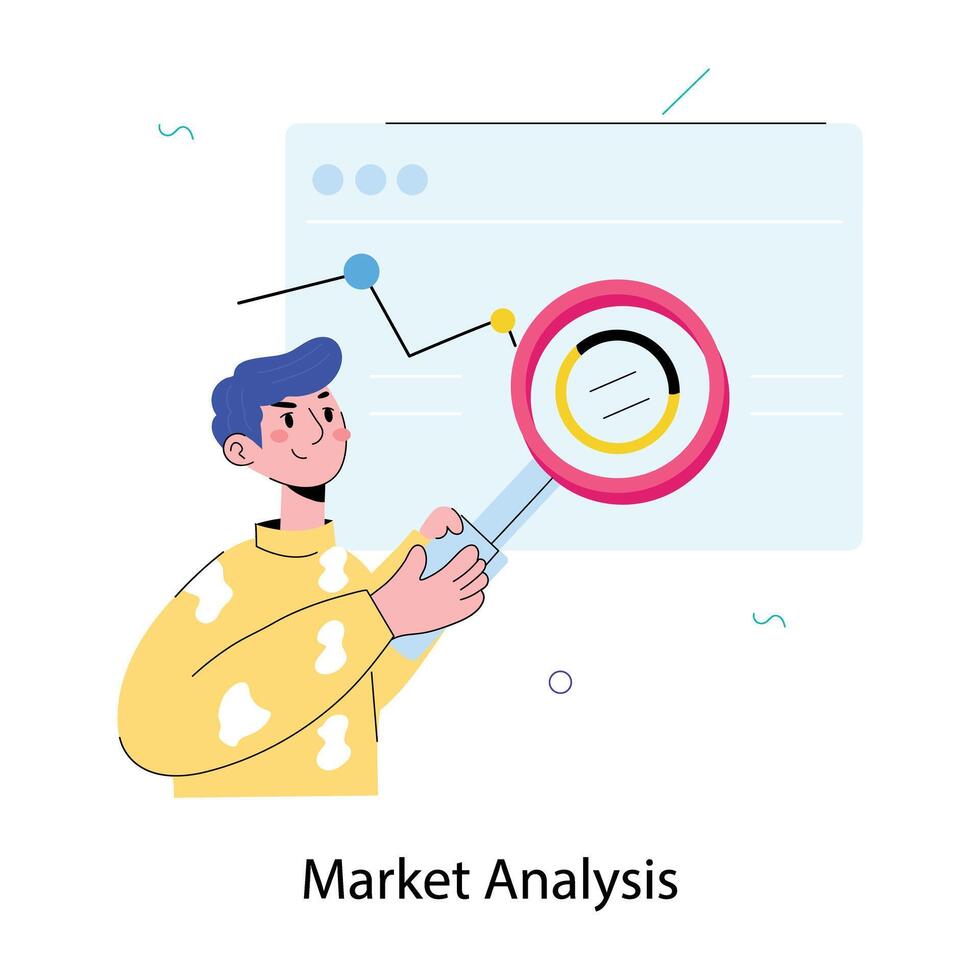 Trendy Market Analysis vector