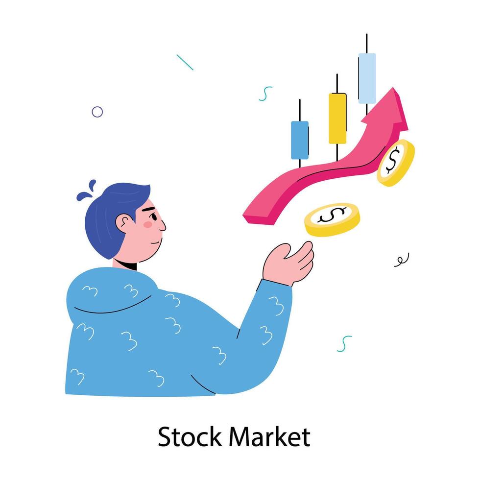 Trendy Stock Market vector