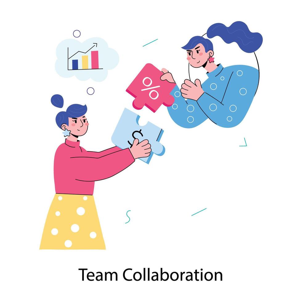 Trendy Team Collaboration vector