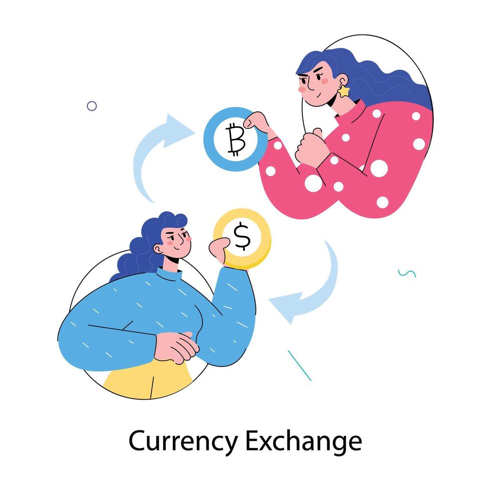 Trendy Currency Exchange vector