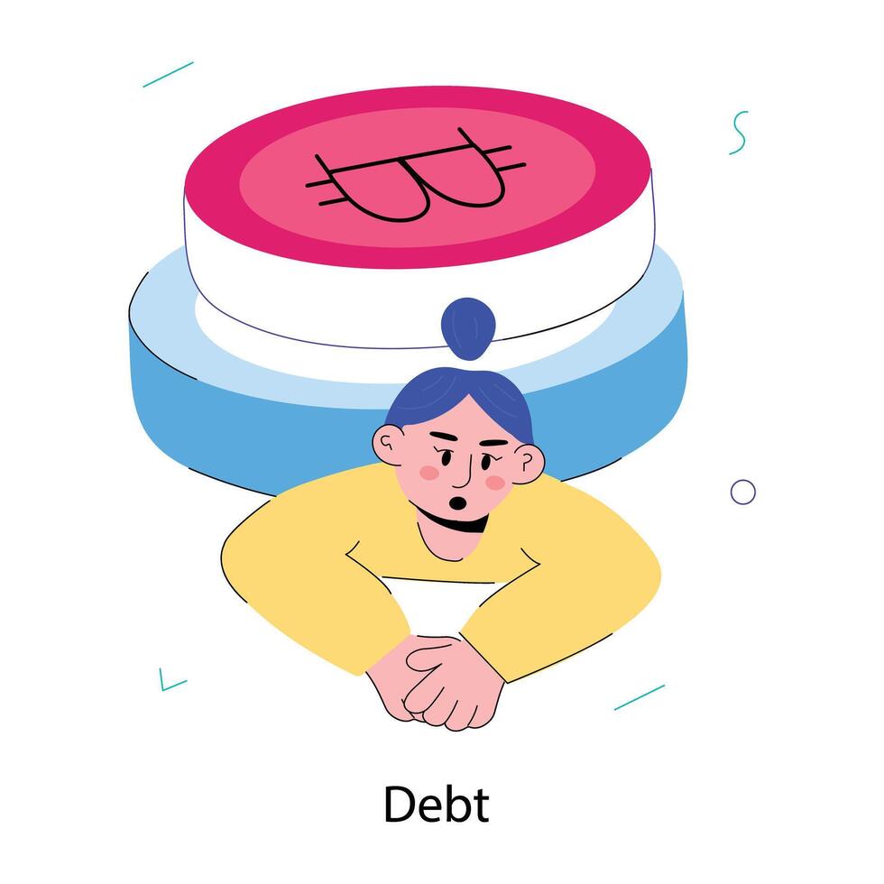 Trendy Debt Concepts vector