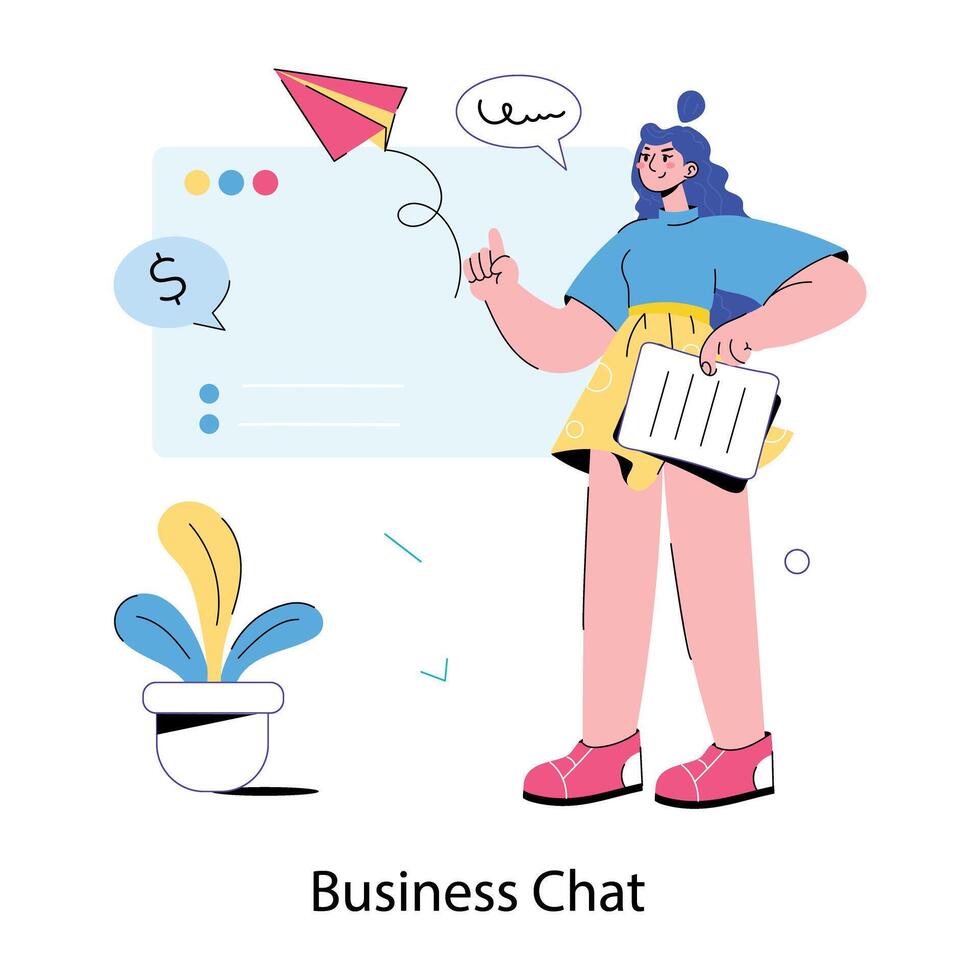 Trendy Business Chat vector