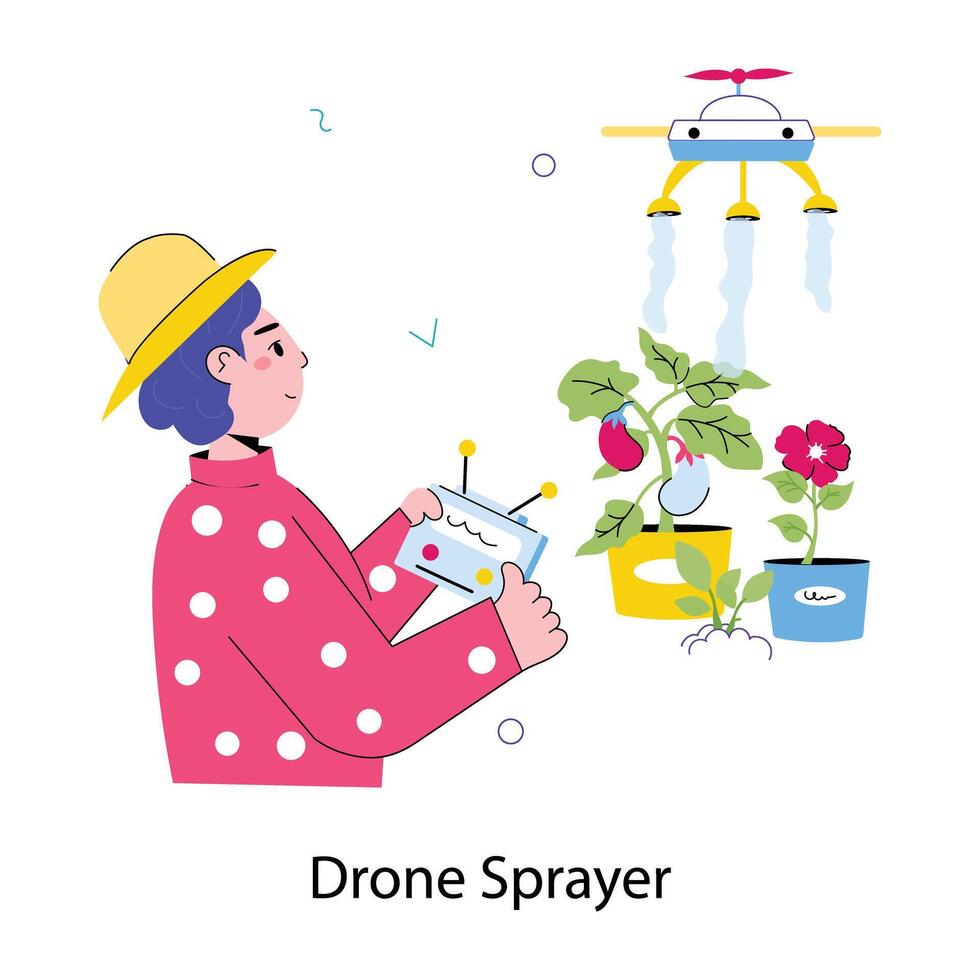 Trendy Drone Sprayer vector