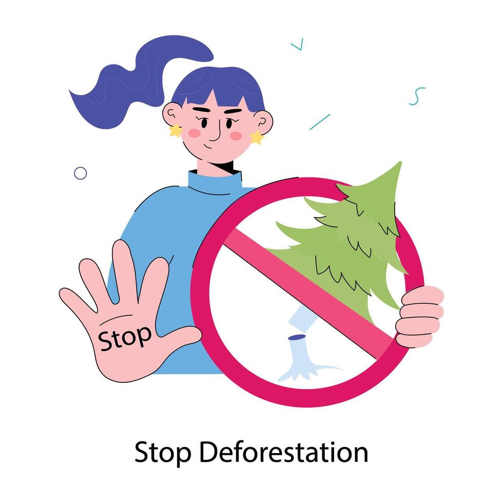 de moda detener deforestación vector