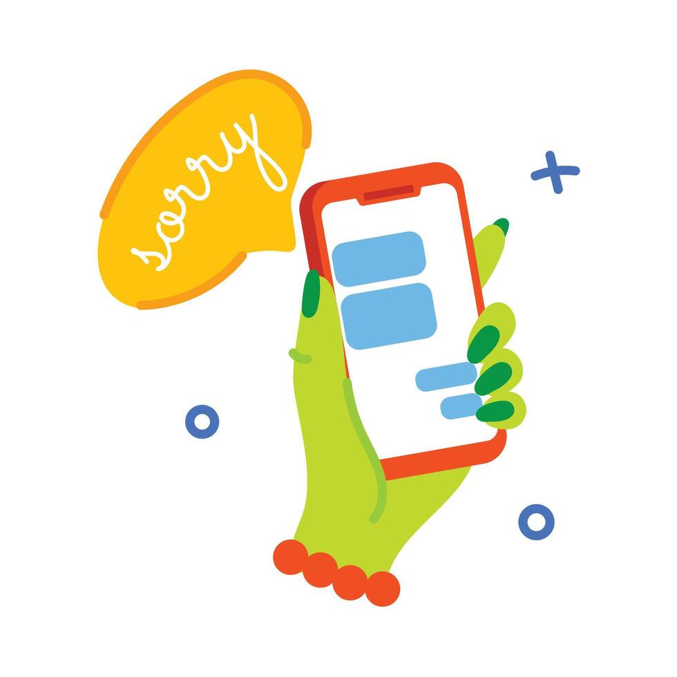Trendy Sorry Message vector
