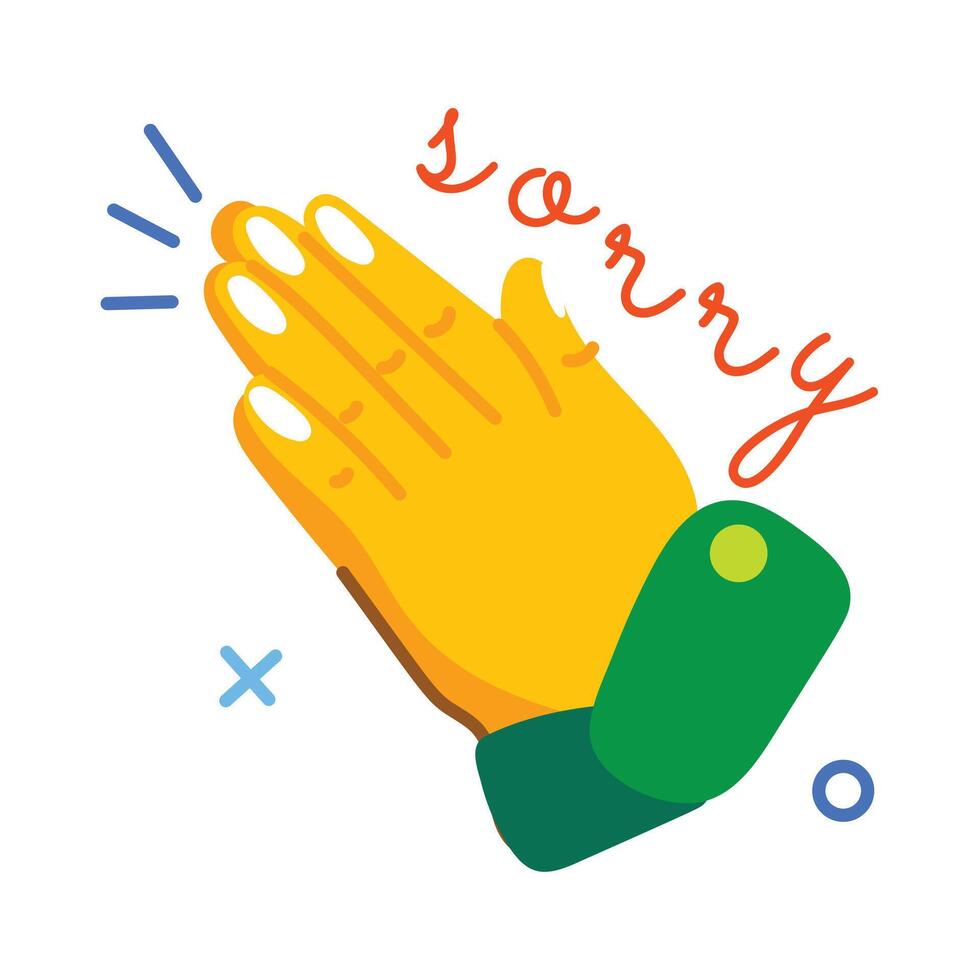 Trendy Sorry Hands vector