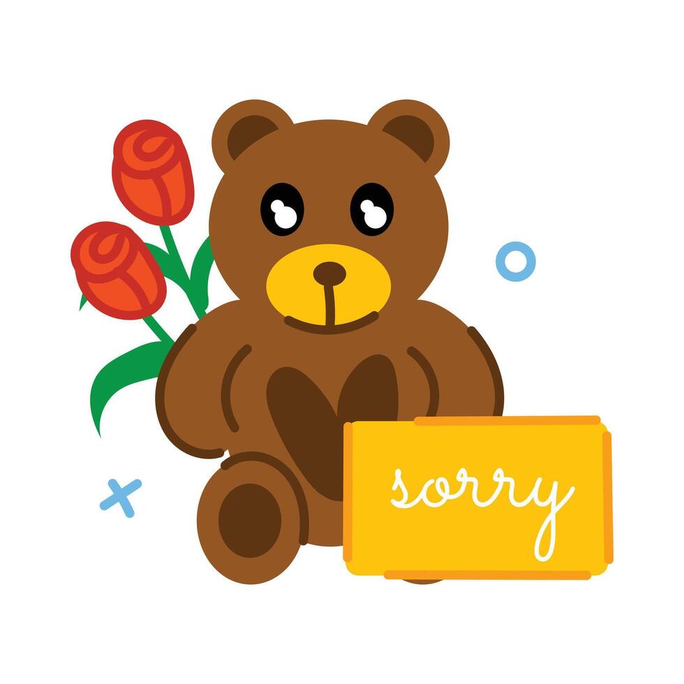 Trendy Sorry Bear vector