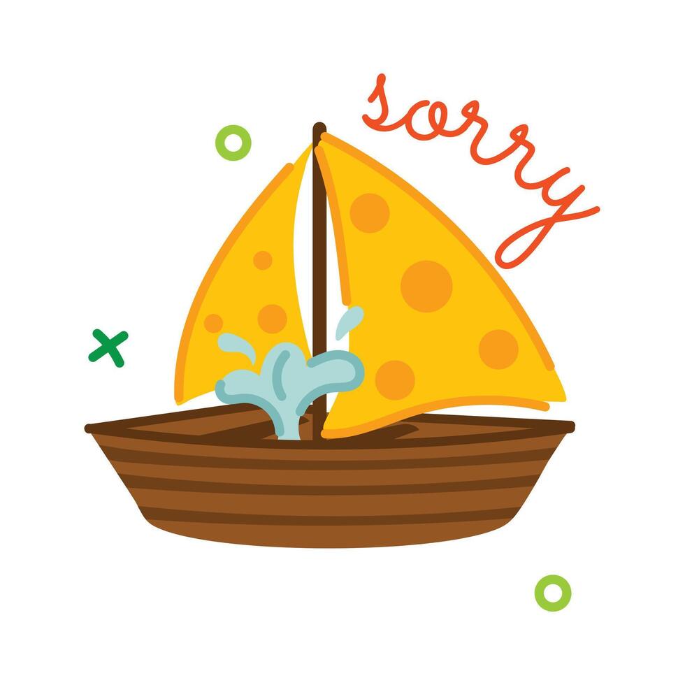 Trendy Sinking Boat vector