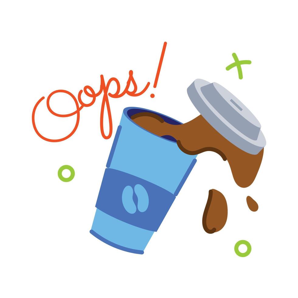 Trendy Coffee Spill vector