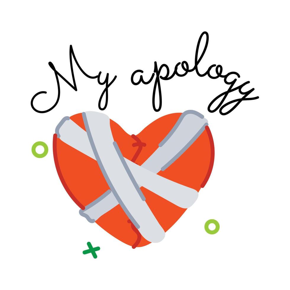 Trendy Wounded Heart vector