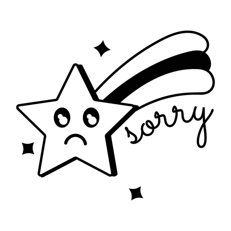 Trendy Sad Star vector