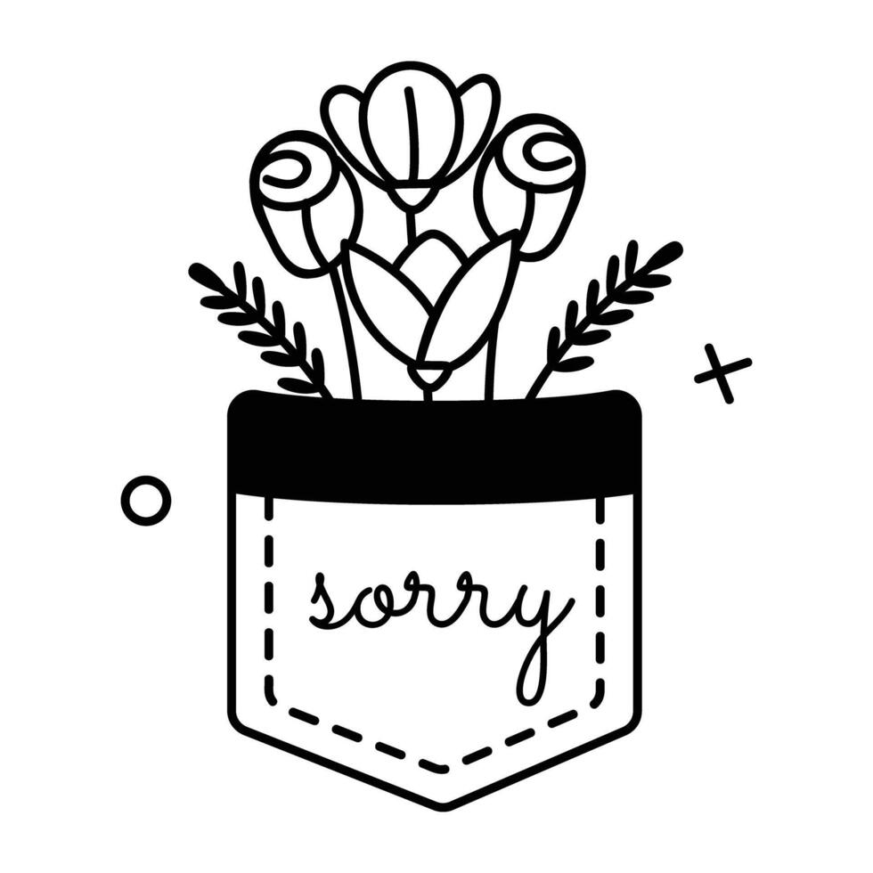 Trendy Apology Flowers vector