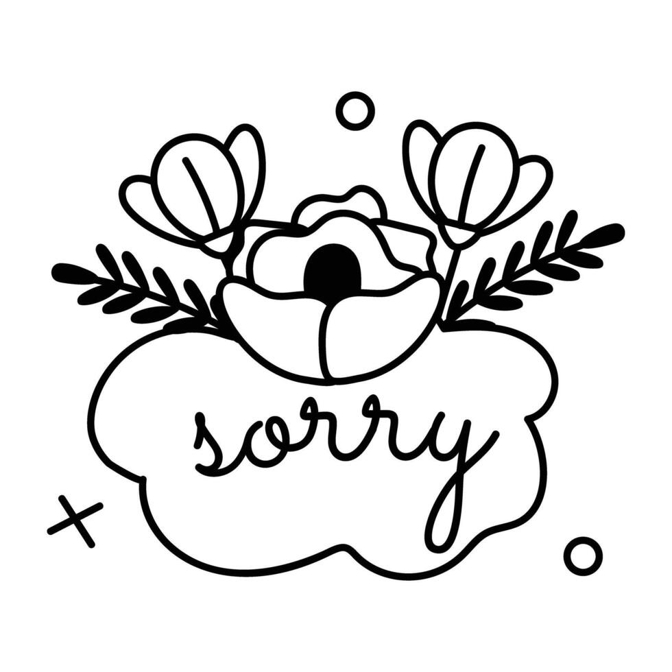 Trendy Sorry Flowers vector